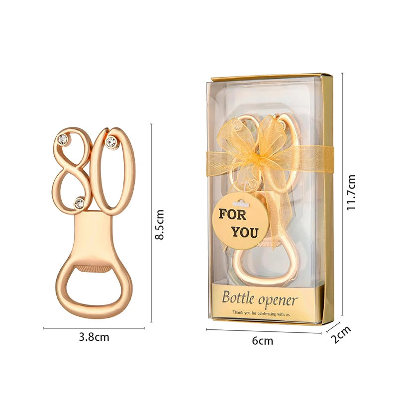 30/40/50/60/70/80 Number Shape Bottle Opener For Birthday Party Wedding Anniversary Souvenir Gift Kitchen Gadget