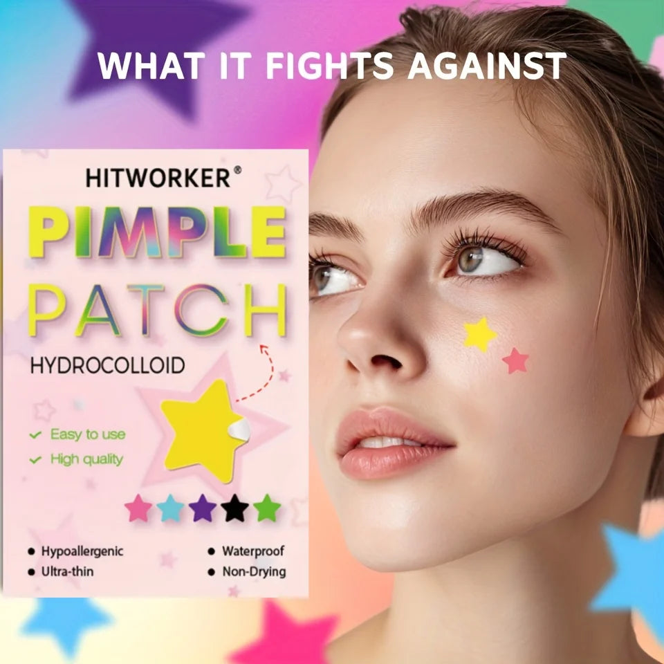 6 Colors 480/960PCS Star-Shaped Hydrocolloid Acne Patches - Cute Star Design, Facial Blemish Coverage