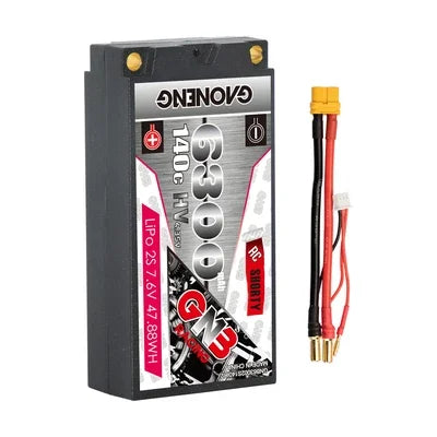 GAONENG GNB 4600/6000/6300mAh 2S 7.6V 140C 280C HV Hardcase SHORTY GNB LiHV Battery With 5.0mm Bullet XT60/T For 1/10 RC Car