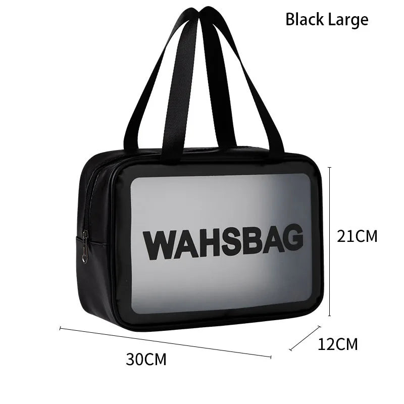 PVC Portable Travel Wash Makeup Bag Women's Cosmetic Bag Large-Capacity Transparent Waterproof Storage Box Organizer