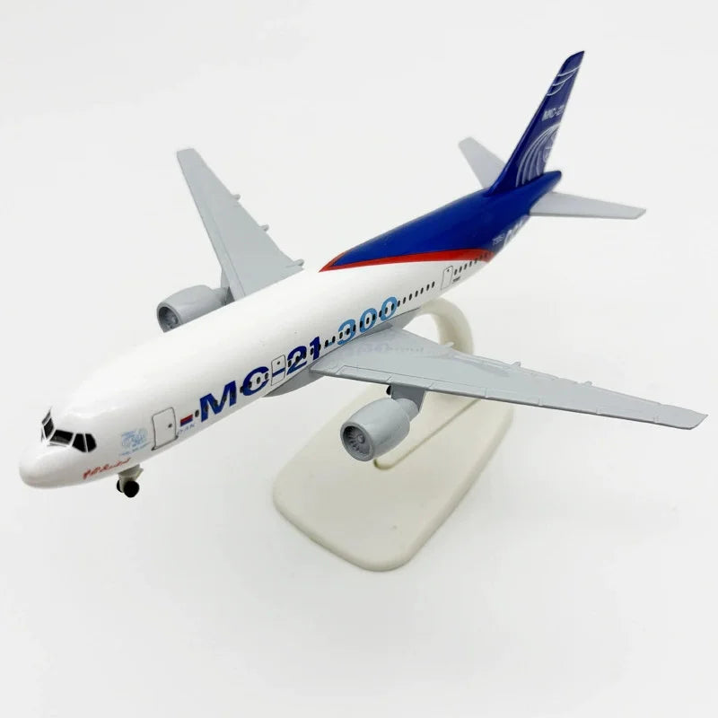 Airplane Toy Russian MC-21 Airlines Die-Cast 20CM Metal Model Plane Toys Souvenir with Plastic Parts for Kids By Aviation Gift