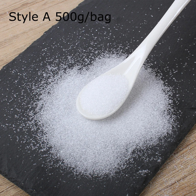 500g/Bag Simulation White Sugar Artificial Sugar Granulated for DIY Bakery Fake Cake Dessert Model Crafts Making Props Fake Food