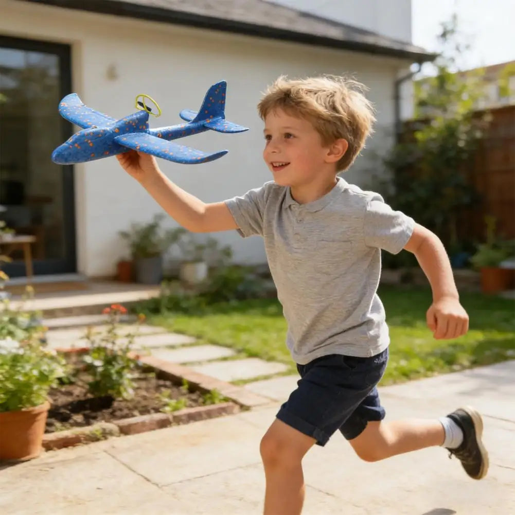 Airplane Toys with Propeller Guard Safe EPP Foam Electric Glider for Kids USB Rechargeable Long Flight Time Easy for Birthday