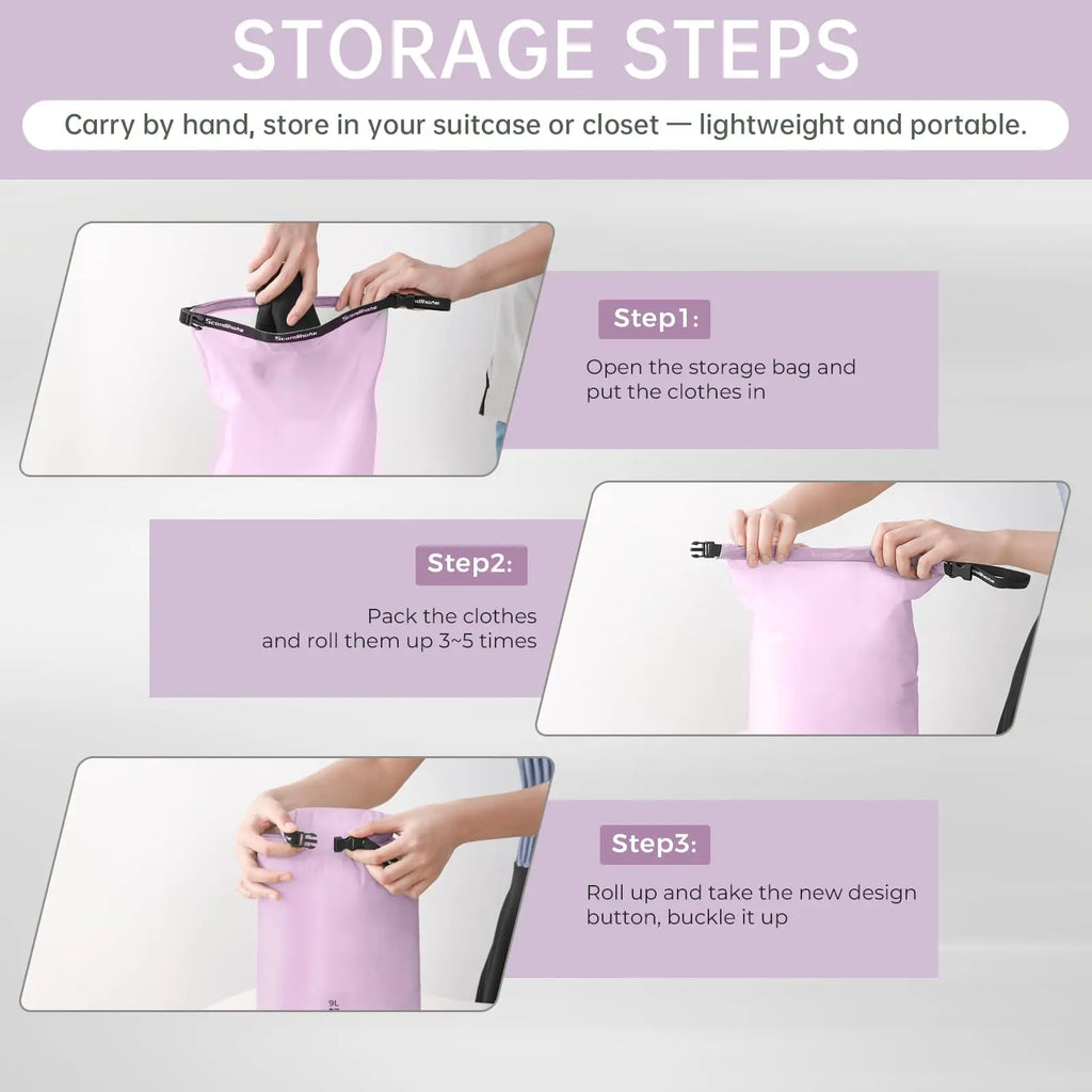 Ultralight Waterproof Dry Bag PU8000MM Swimming Camping Hiking Storage Pouch Travel Luggage Organizer Clothes Sack 9L 15L 20L