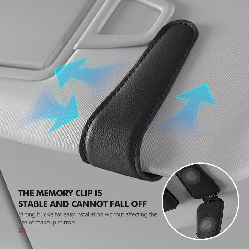 Car Magnetic Leather Card Ticket Holder Sun Visor Glasses Clip For Opel Astra H G J Insignia Corsa Zafira Meriva Mokka