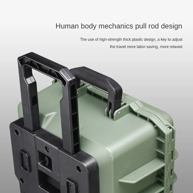 Portable Trolley Toolbox Multi-functional Plastic Toolbox Camera Notebook Photography Waterproof Trolley Case Large Size S5129