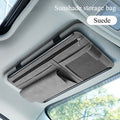 Multifunctional Car Sunshade Storage Cover Suede Interior Glasses Clip ID Card Holder Interior Car Organizer Car Glasses Holder