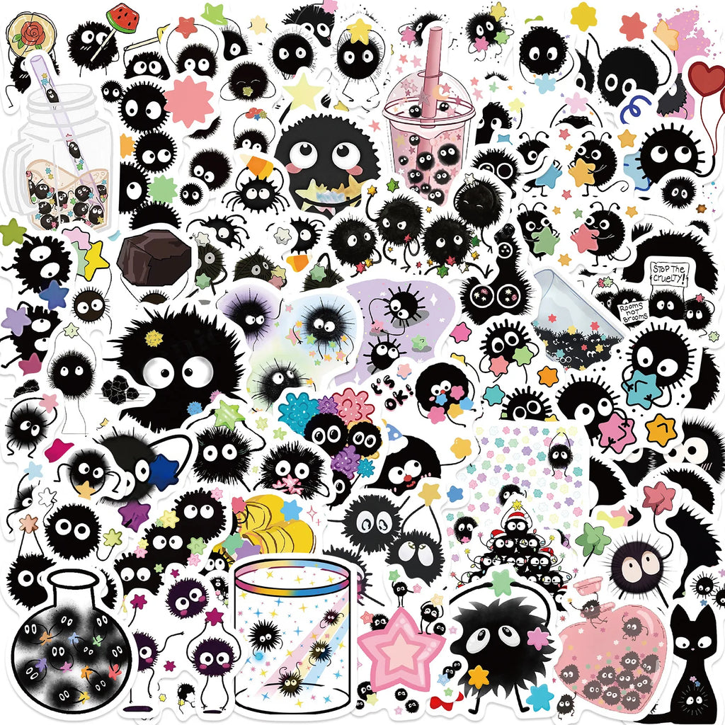 54pcs Cute Cartoon Character Graffiti Stickers Waterproof for Guitar Notebook Luggage Mobile Stationery Decoration