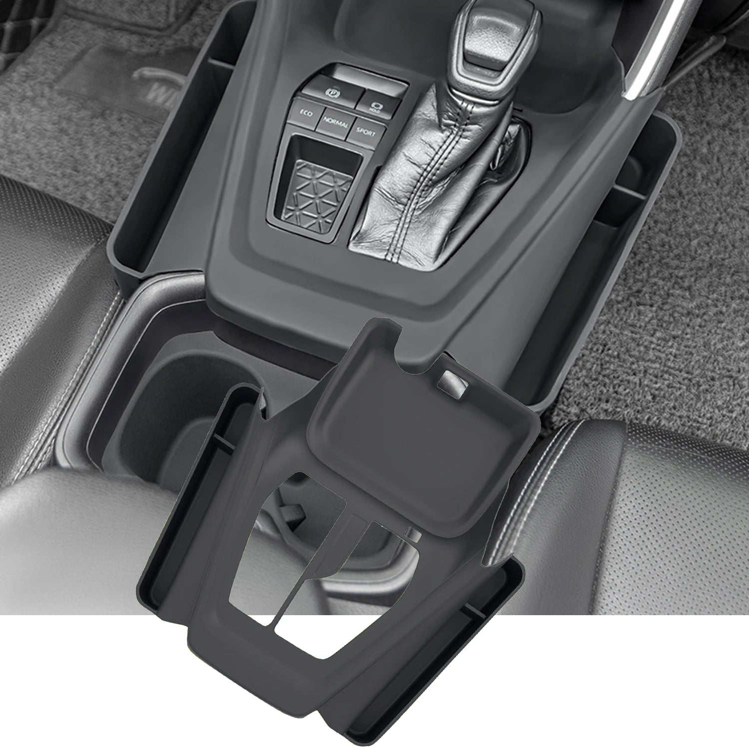 Only LHD! For Toyota RAV4 2019-2024 Car Accessories Silica Gel Gear Panel Storage Box Phone Holder Container Tray