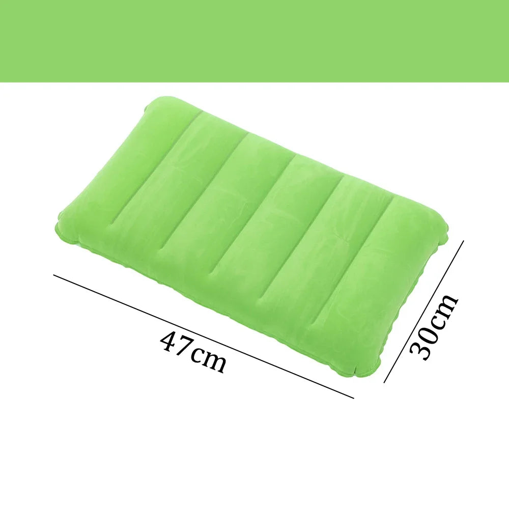 47x30cm Portable Inflatable Travel Pillow Soft Air Cushion for Plane Beach Office Outdoor Headrest Neck Back Support Sleep Aids