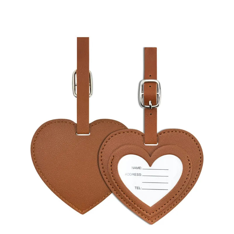 Luggage Tags Vacation Travel Accessories Creative PU Love Boarding Pass Thickened Leather Luggage Tag Check in Tag Id Name Tags