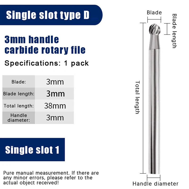 Tungsten Carbide Rotary File Hard Alloy Rotary Bur Drill Bit 3mm Shank Engraving Cutter Grinding Head For Metal And Plastic