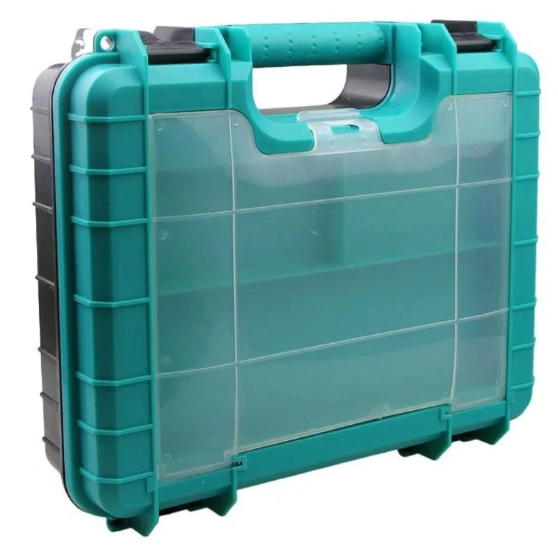 Heavy Duty Tool Case for Small Power Drill, 26x20cm Portable Organizer with Parts Box for 12V-21V Wrench, Durable Storage Caddy