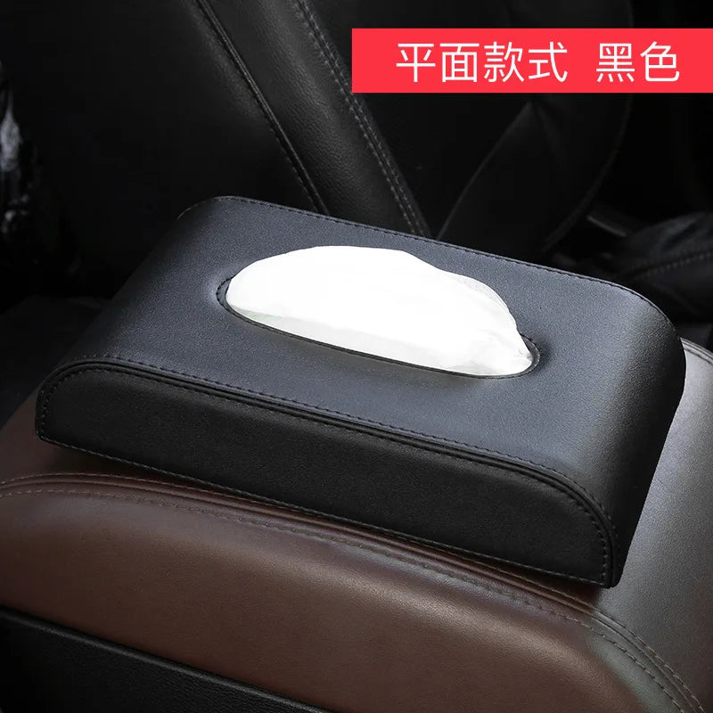 YJANG New Soft Leather Car Sunshade Plate Tissue Box Universal Auto Interior Paper Towel Storage Bag Sun Visor Tissue Boxes