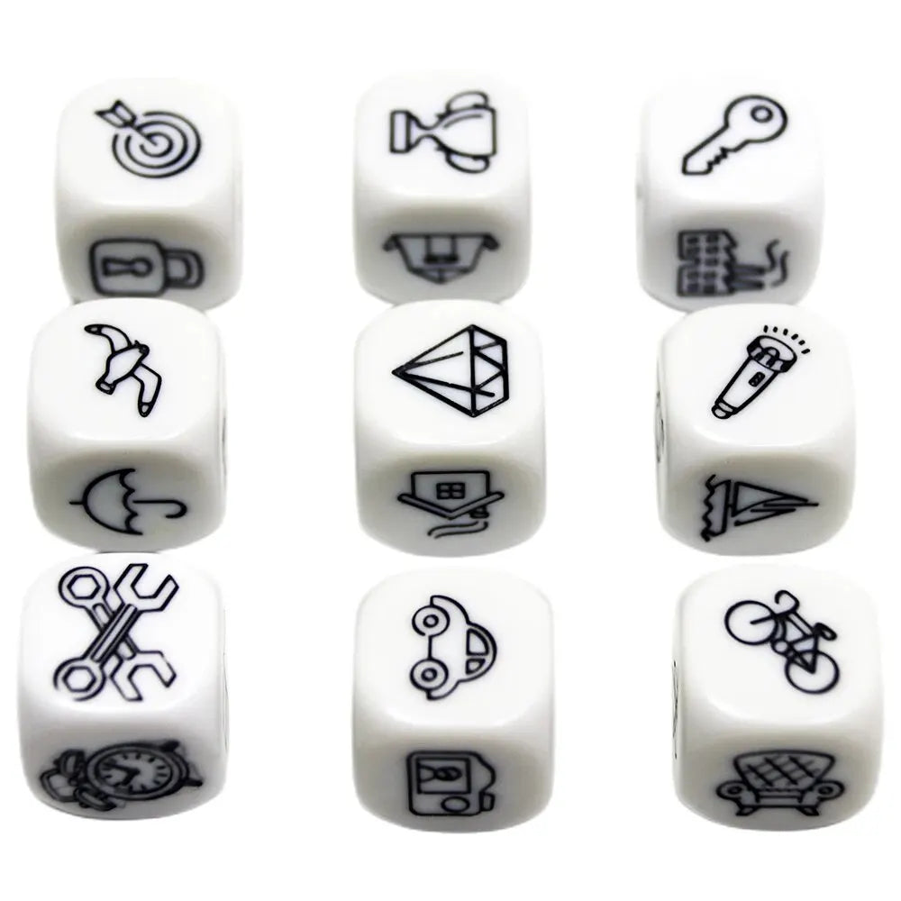 D6 Dice Set Telling Story Cube High Quality Acrylic 6 Sided Dice Funny Engraved Patterns For Games