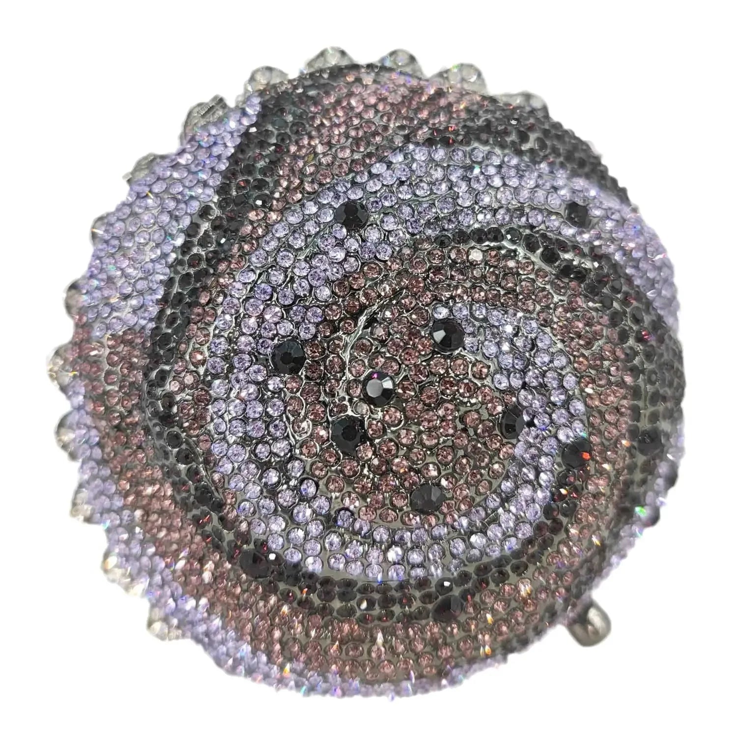 Boutique De FGG Women Blue Cupcake Evening Bag Crystal Clutch Purses Wedding Bridal Rhinestone Clutch Bag Party Minaudiere Bag