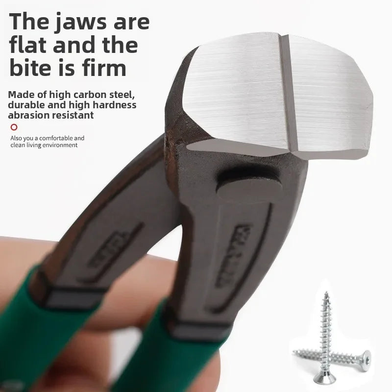 Industrial Grade Wire Tongs Multi-functional Tower Pincers Non-slip Grips Pliers Flat Top Cutting Pliers, Nail Pulling Pliers