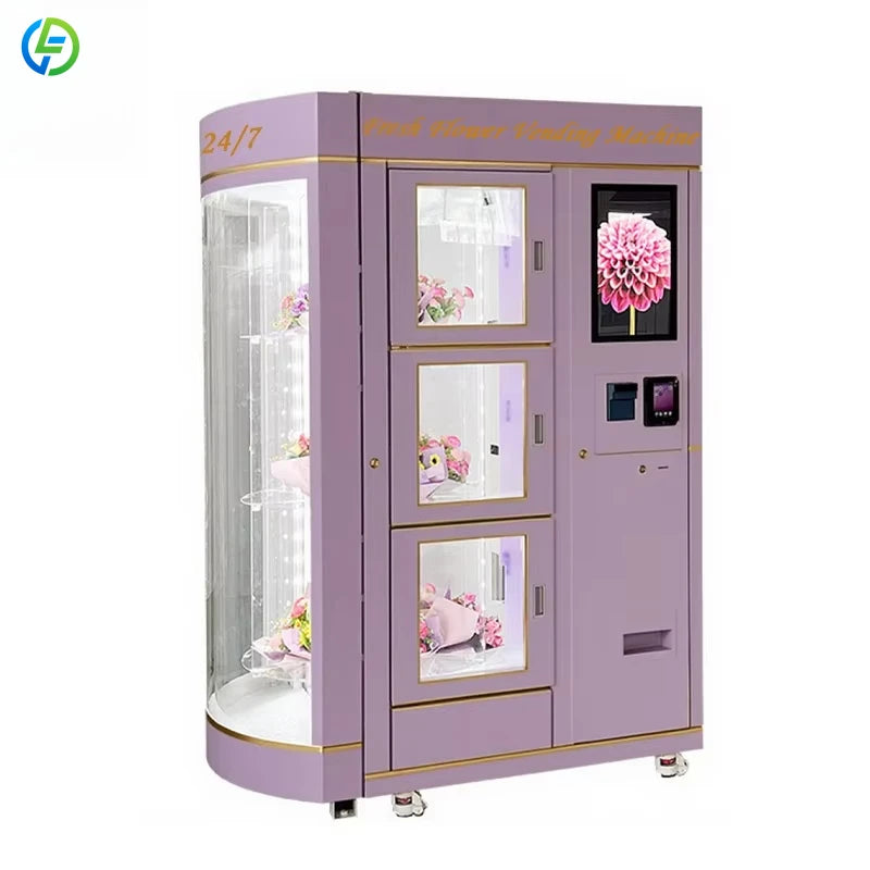 Customized 24/7 Fresh Flower Vending Machine with Refrigerator & Cashless Payment
