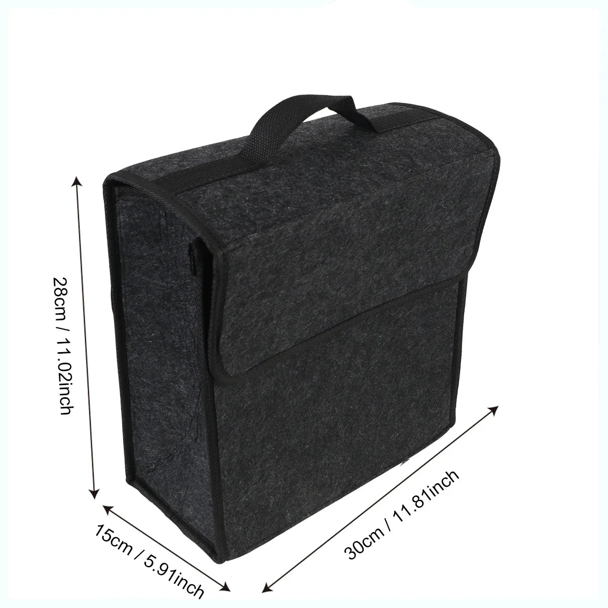 KKJOY Felt Car Trunk Organizer Folding Storage Bag for Auto Rear Seat Back Off-Road 4x4 Mounting Pouch Durable Accessories