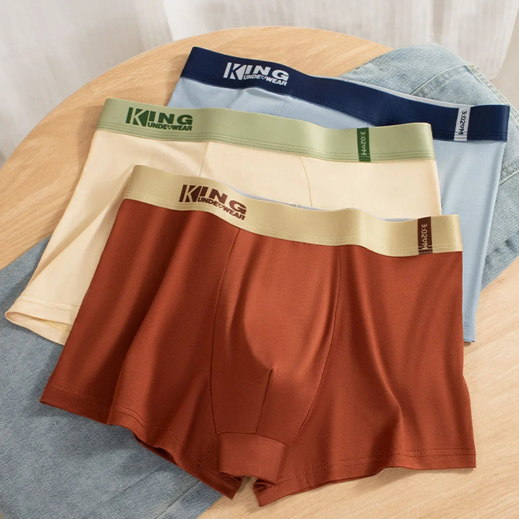 3Pcs Summer Thin Ice Silk Men Boxershorts Graphene Antibacterial Man Underwear Breathable Cool Men's Panties Boxershorts