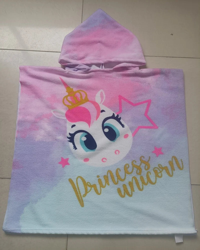 Beach Towel For Kids Hooded Bath Towel Poncho Kids  rabbit pattern Baby Towel For Girls 2-6 Years Bathroom Beach Swim Cover