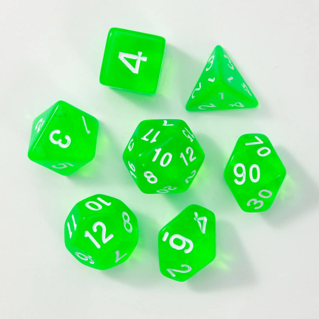 7Pcs/set Transparent Dice Polyhedral Dice Set for Dnd Tpg Trpg Cthulhu D20 D12 D10 D8 D6 D4 Table Board Games Number Dice Kit
