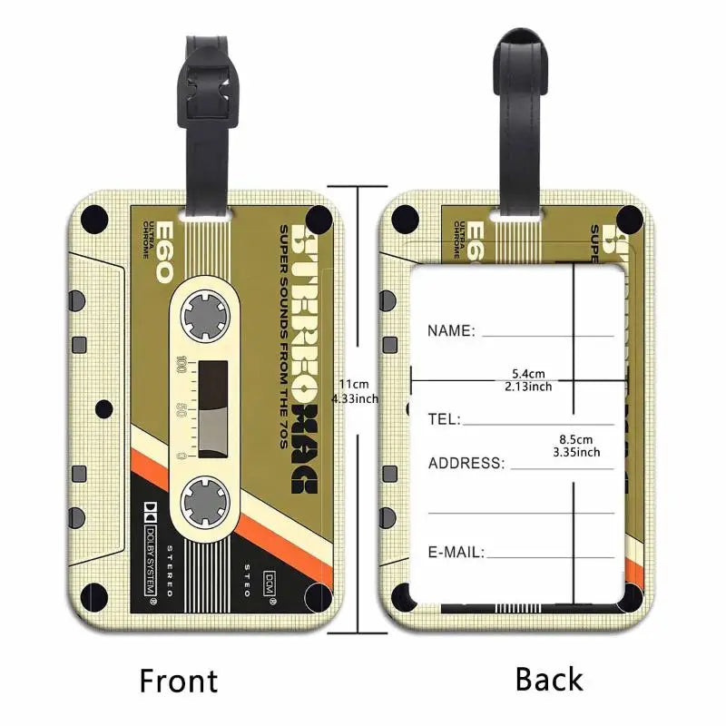 1Pcs Suitcase Backpack Anti-Lost Listing ID Card Holder Vintage Colorful Tape Plastics Baggage Tag Fashion Luggage Accessories