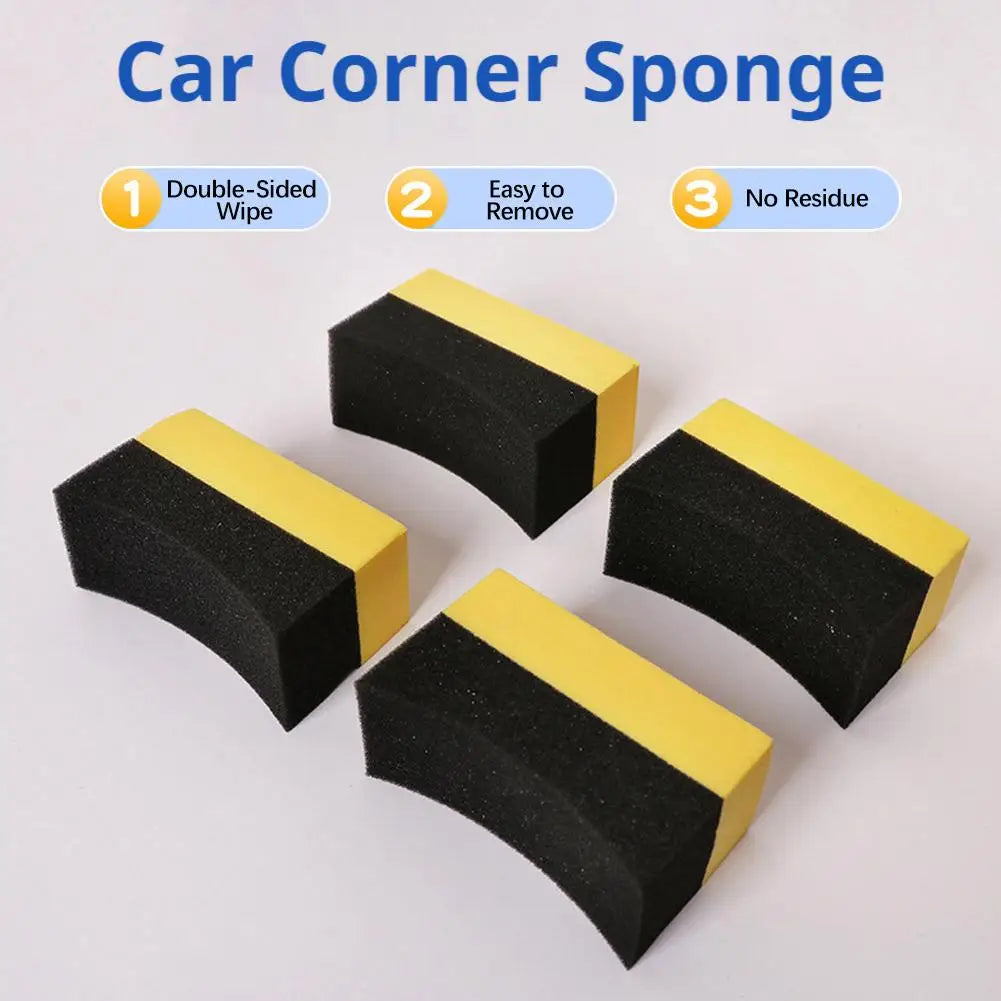 4pcs Auto Cleaning Sponge Brush Set for Car Wheel Tire Wash Wipe Water Suction Sponge Pad Wax Polishing Tyre Brushes Tools