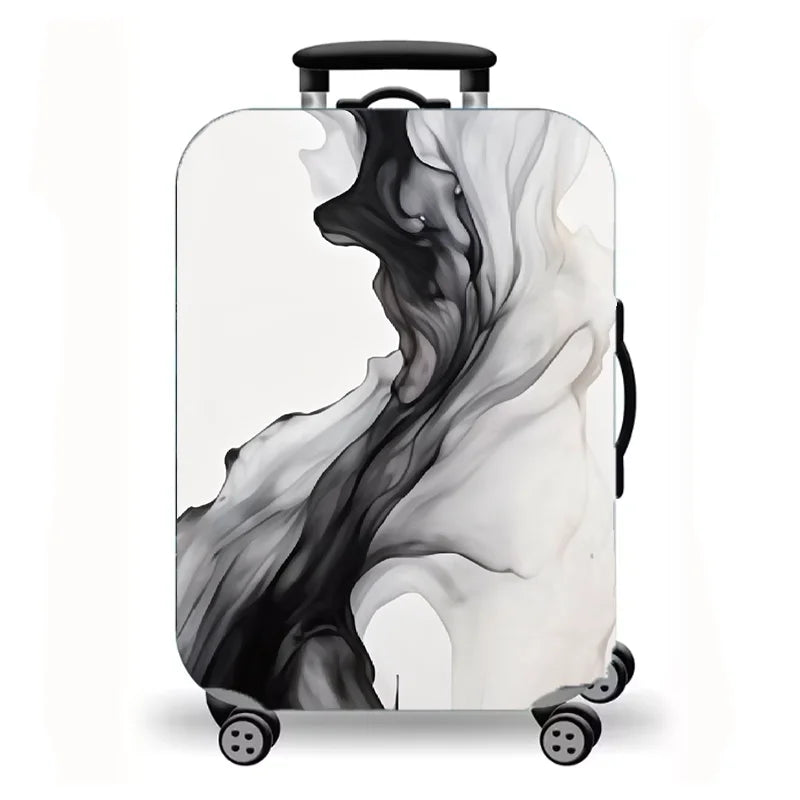 Luggage Cover, Marble Fluid Art Print Stretch Suitcase Protector for Travel, 11 Styles Abstract Modern Design