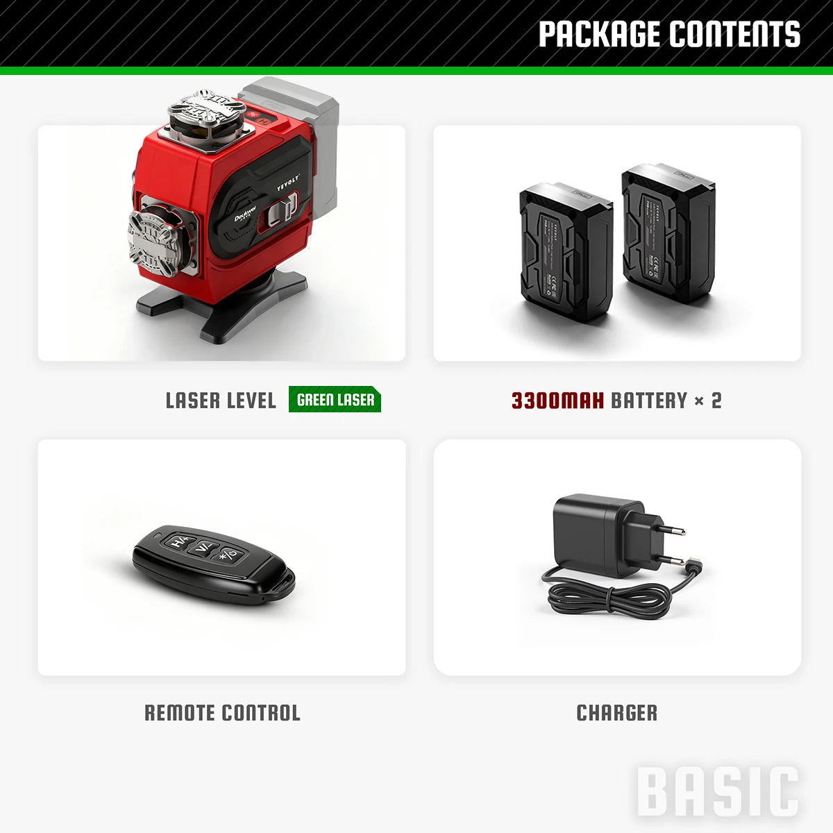 16 Line Laser Level Red/Green Dual Option Touch Control - Super Bright Auto Leveling 360° Rotating Window Anti-Blind Spot Tool