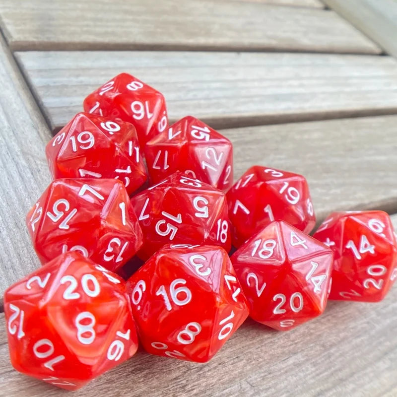 Cube 20 Sides D20 dungeon dices D&D Table board game 20 faces Acrylic Dice Sets Pearl Colorful dungeons and dragons d20 Dices