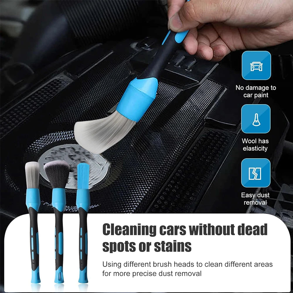 Wheel Rims Clean Brush Air Conditioner Air Outlet Cleaning Brushes 3PCS Elbow Sweeping Tools Car Interior Detail Cleaning Brush