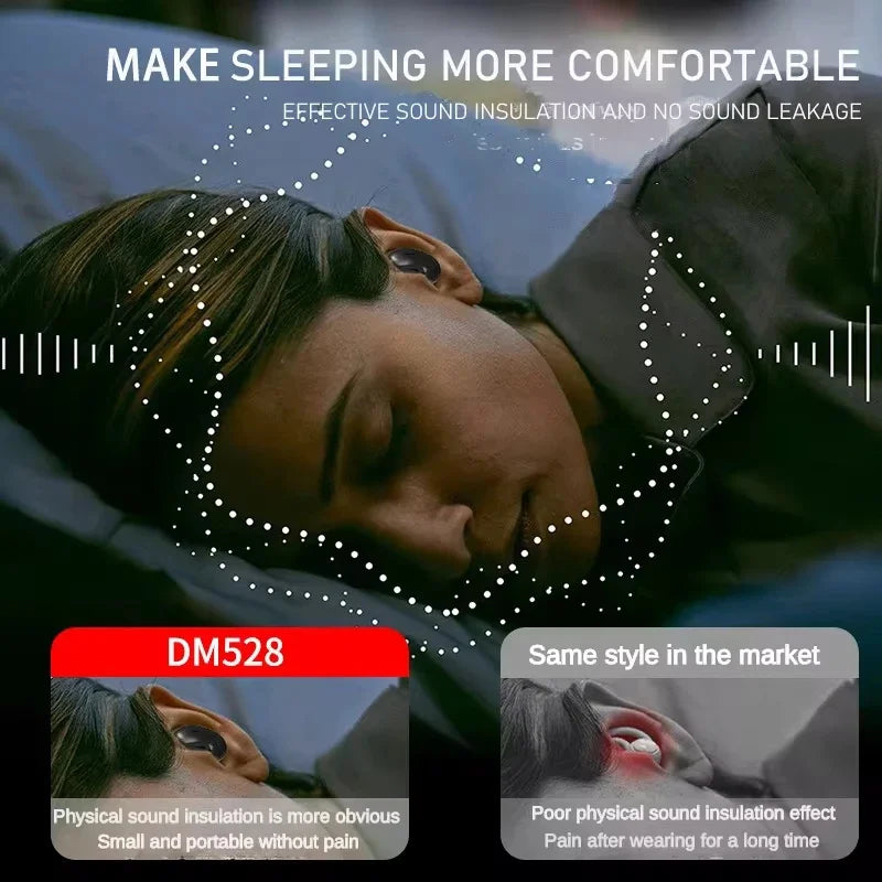 Lonmao Sleep Invisible EarbudS MD528 Tiny Headphone Sport Stereo Bluetooth 5.3 Earphone Hidden Noise Cancelling Wireless Headset