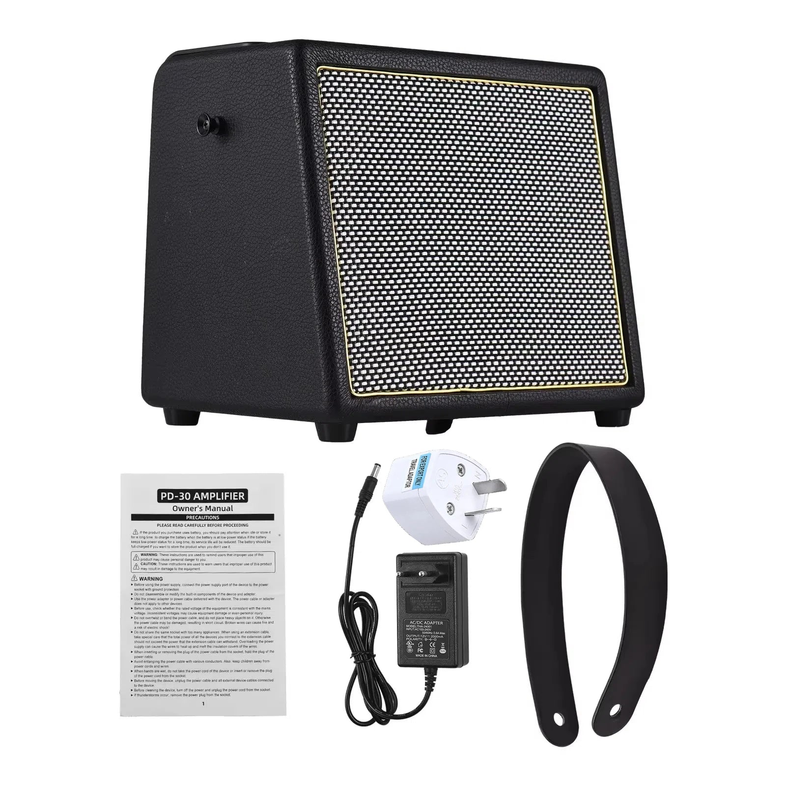 Rowin 15W PE-10S 30W PD-30 Bass Guitar Amplifier Multi-Function OTG BT Battery Buildin Combo Amp Reverb Chorus Multi effect