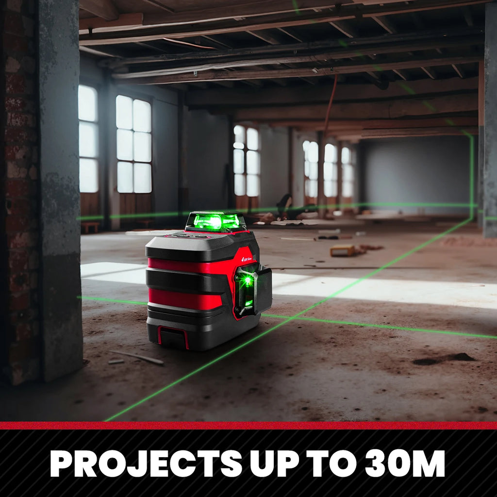 YEVOLT Laser Level Green Beam 12/16 Lines ±4° Self-leveling 3D 360° Horizontal and Vertical Measuring Tools - YVGLL4XS-Series