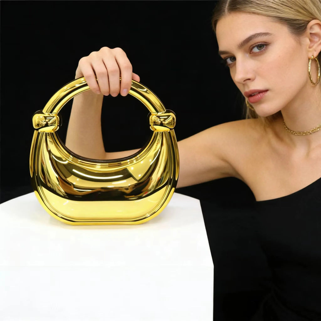 Luxury Designer Evening Clutch Acrylic Women Handbags Fashion Shoulder Bag Half Moon Wedding Purses Party Tote Ladies