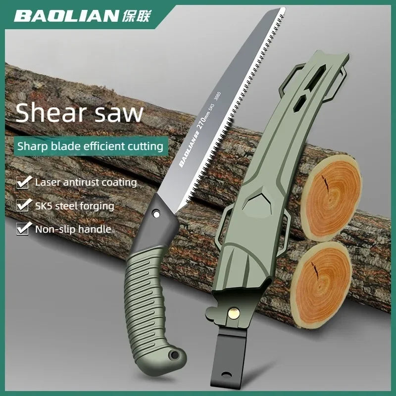 Ergonomic Folding Hand Saw with No-Slip Handle for Outdoor Wood Branch Cutting Tree Trimming Camping Backpacking Hiking Hand Too