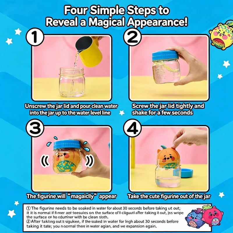 HOTMagic jellykins plush. put water in the container, shake and discover your new stuffed animal (spin master )stress relief toy