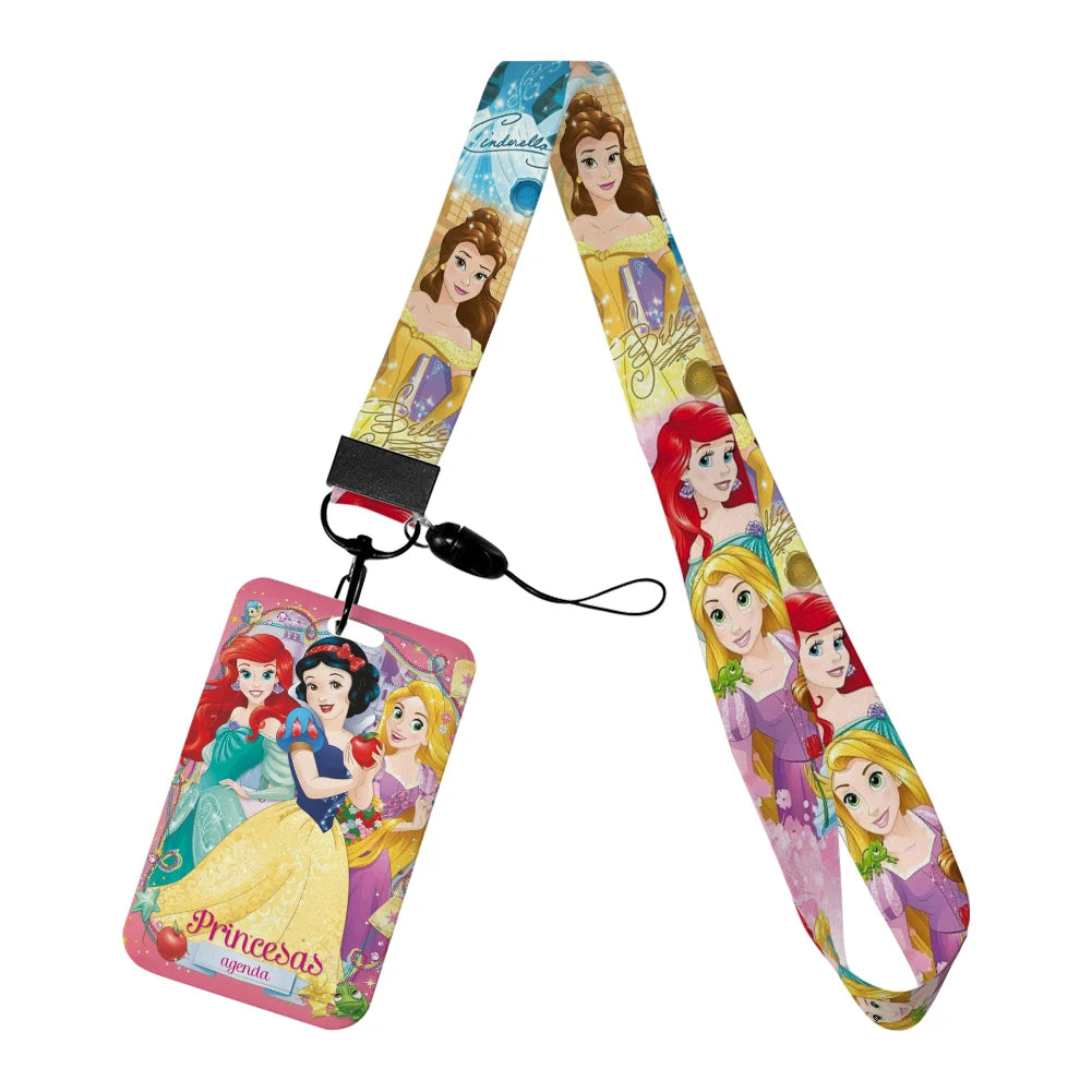 Disney Princess New Arrival Card Holder Student Keychain Girl Bus Metro Protective Case School Card Cover Kid Personalized Gifts