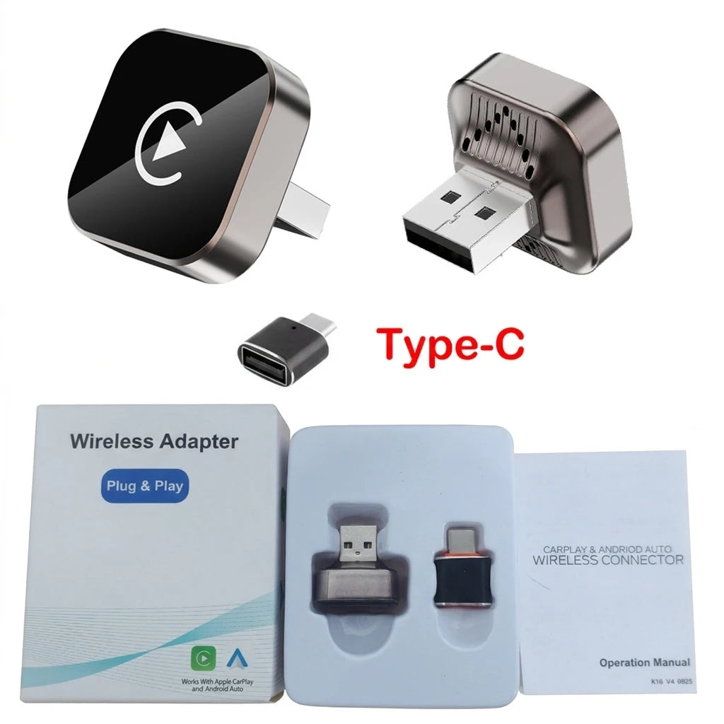 Upgraded  Wireless CarPlay Adapter for Apple IPhone Android Small Size Plug and Play Fast and Stable Connection Wireless