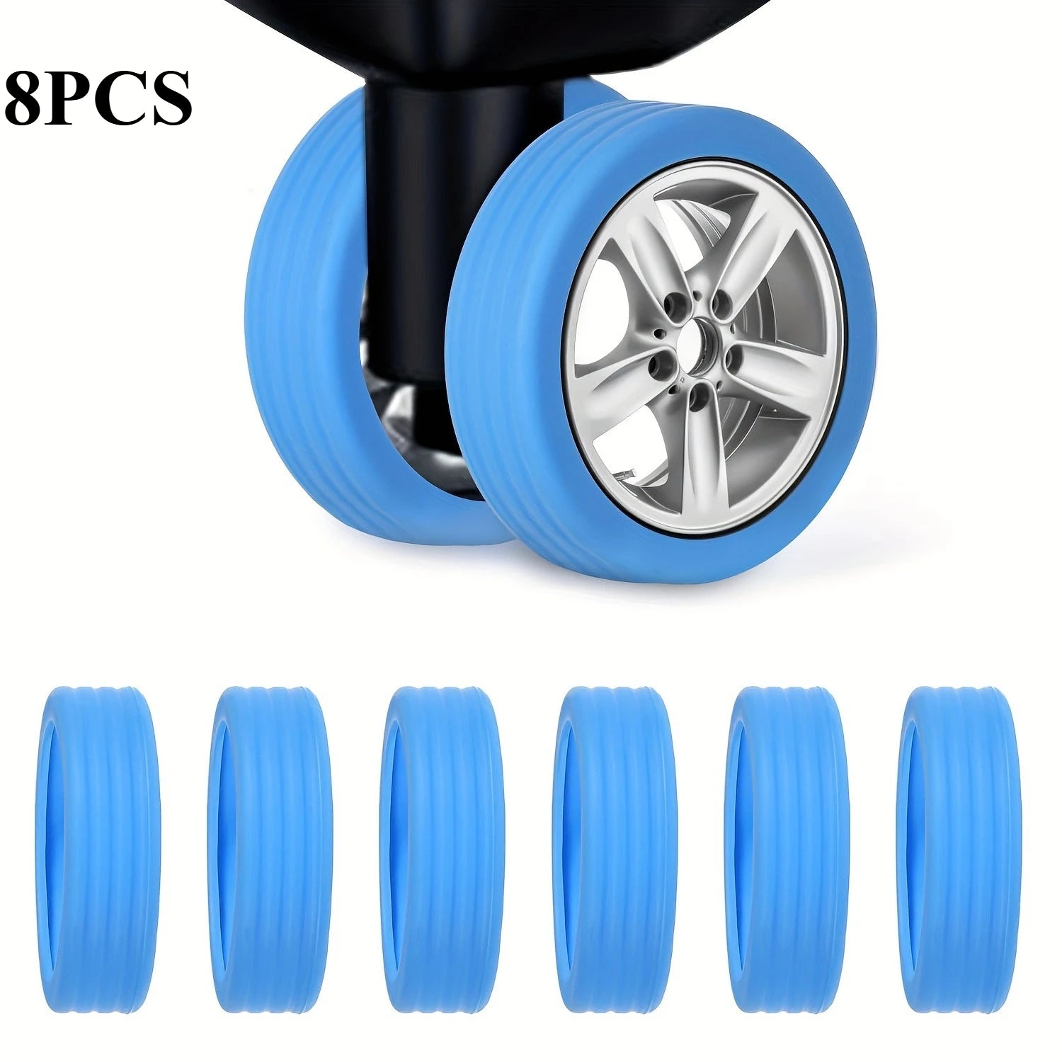 8Pcs/Set Luggage Wheels,Silent Protective Cover,Suitcase,Travel Box,Wheels,Anti-skid Cover,Wear-resistant Rubber Cover