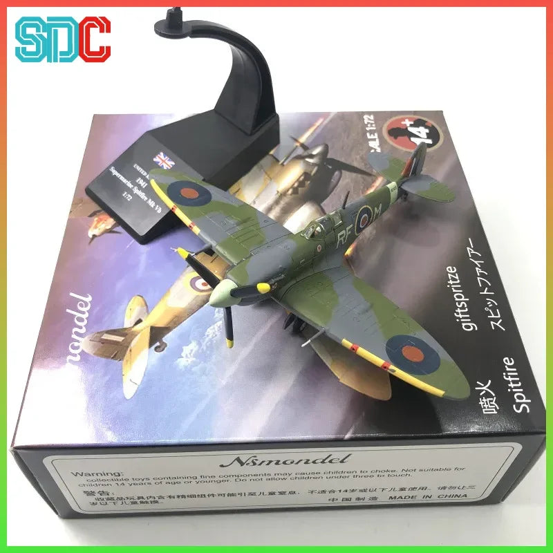 1:72 Scale NSModel World War II Spitfire Fighter Simulation Alloy Fighter Aircraft Model Finished Product Collectible Toy