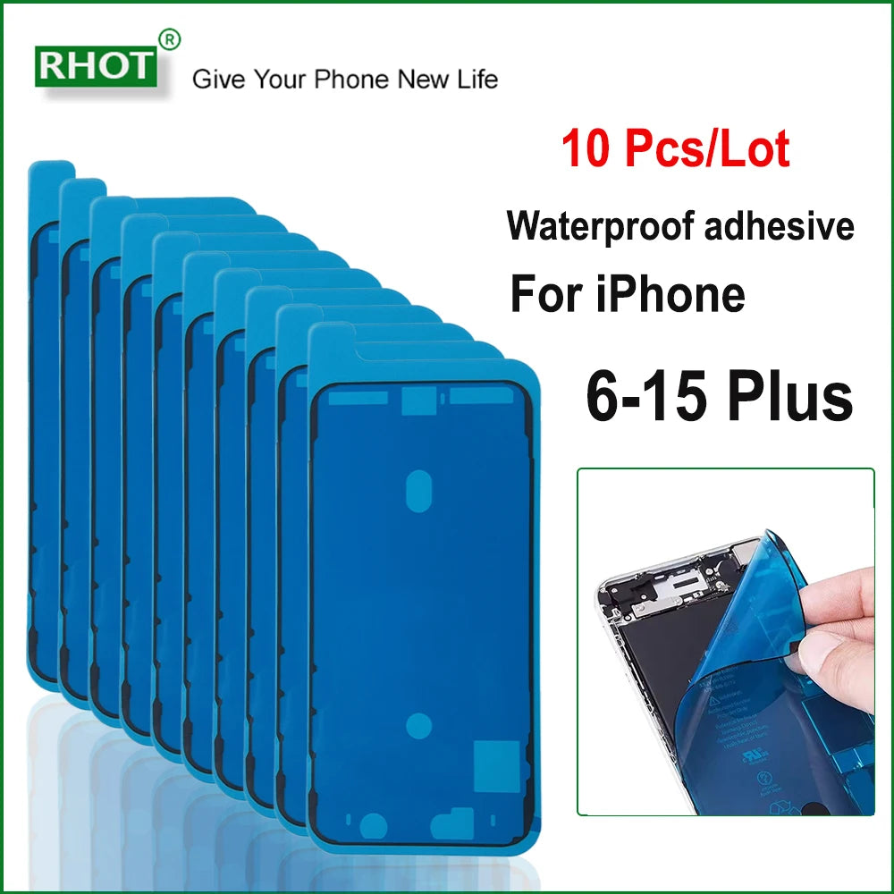 10Pcs LCD Display Front Side Waterproof Seal Stickers for iPhone 6/7/8/X/XS/XR/11/12/13/14/15 - Adhesive Protection Seals