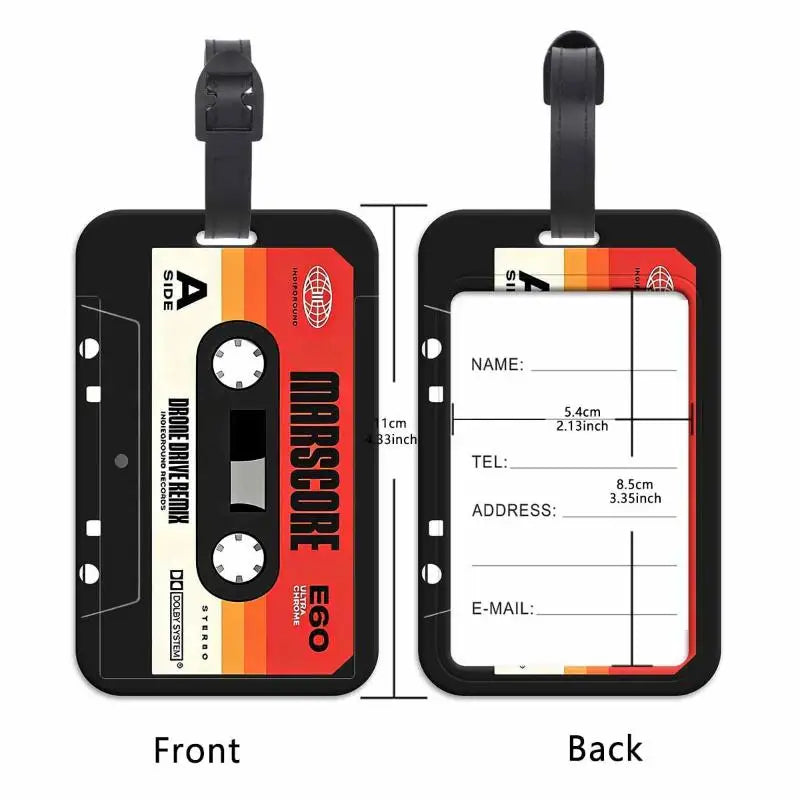 1Pcs Suitcase Backpack Anti-Lost Listing ID Card Holder Vintage Colorful Tape Plastics Baggage Tag Fashion Luggage Accessories