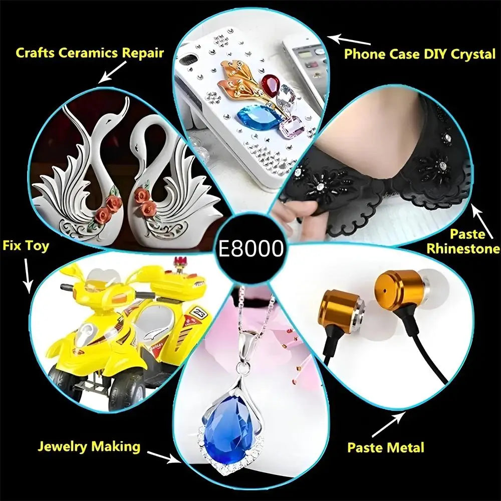 15/50/110ml E8000 Multi-Purpose Liquid Glue Super Xyun Adhesive for Jewelry Crafts Rhinestones DIY Phone Screen Glass Nail Gel