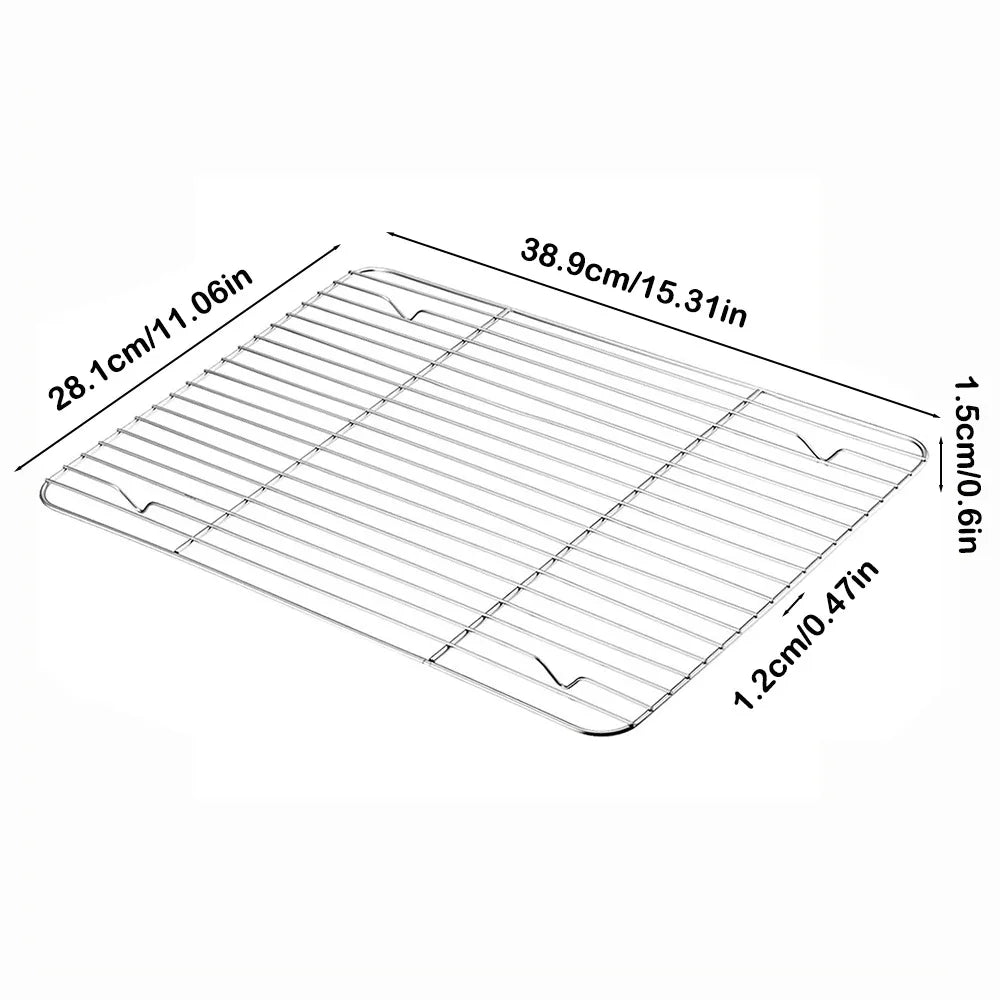 New Stainless Steel Cooling Rack Dense Wires Smooth Edge Baking Rack Easy to Clean Barbecue Cooking Mesh Shelf Drying
