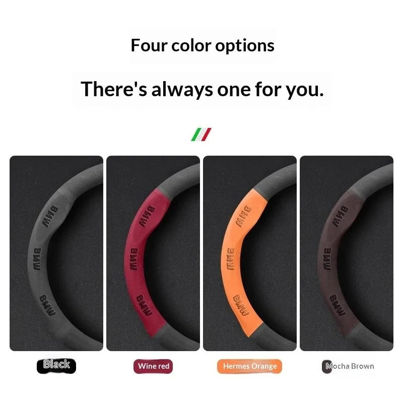 Car Suede AntiSlip Steering Wheel Cover For BMW M E39 E46 E60 E70 E90 E91 G05 F10 F15 F20 F30 G20 G30 X1 X3 X4 X5 X6 X7 M3 M4 M5
