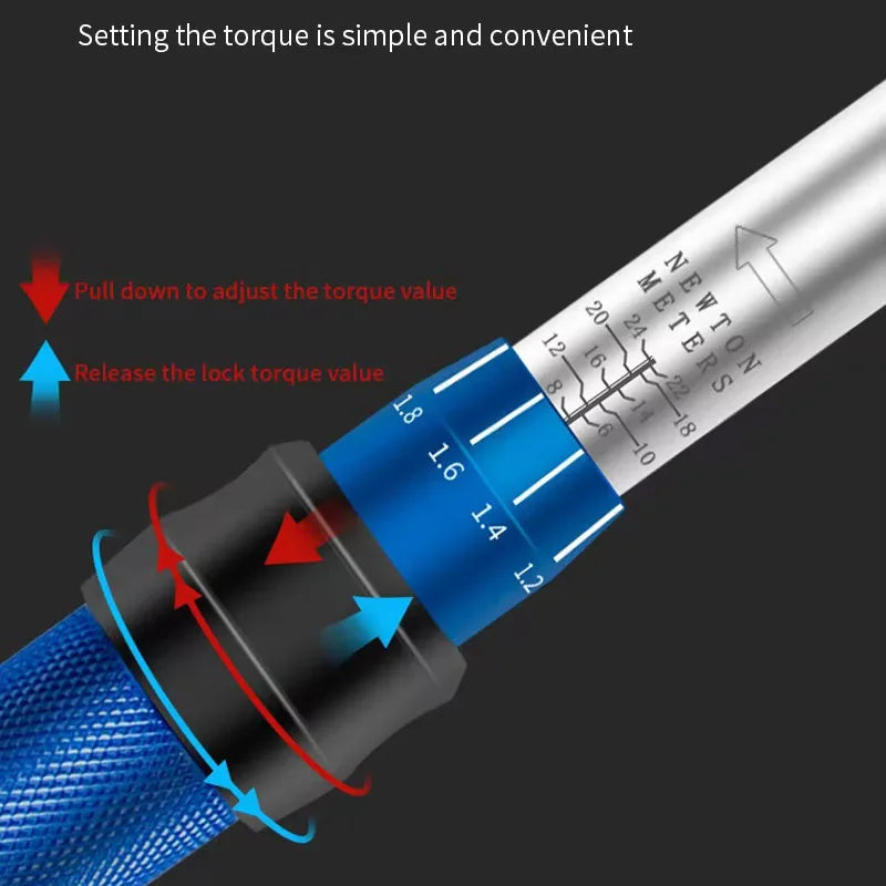 16PCS Bike Torque Wrench Set 1-25Nm Pre-set Precision Ratchet Tool for Road Bicycle Small Flywheel Repair with Case