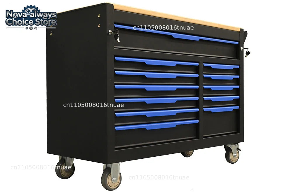 Heavy 12-Drawer Rolling Tool Cabinet Full Repair Kit for Efficient Garage Shop Storage