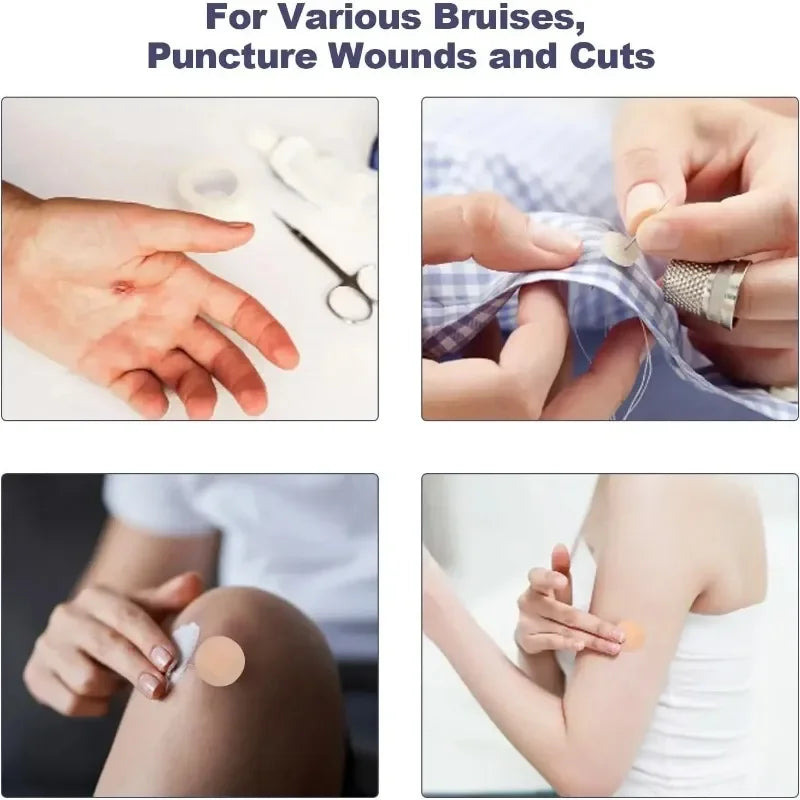 100pcs Small Wound PE Round Waterproof Band Aid Vaccine Bandage Plaster Sticker Sticker Sticky Bandage Emergency First Aid Kit